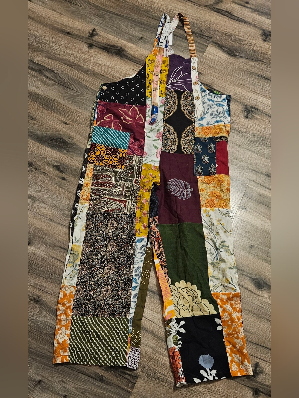 Boho Patchwork Wide-Leg Jumpsuit - Multicolor * SMALL TO MOST XL